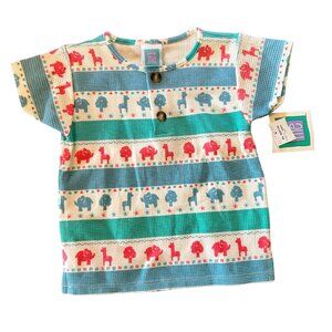 Vintage NWT Pastel Animal Print Little Me Tee Kids 24 Months